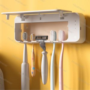 Wall Mounted UV Light Sanitizer For Bathroom Toothbrush Holder