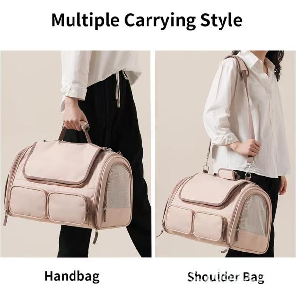 Polyester Lining Self-lock Zippers Cat Small Dog Carriers-Suitcase Set for Convenient Pet Travel