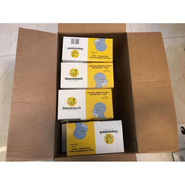 Descarpack Triple Disposable Mouth Mask , Disposable Face Mask Bacterial Filtration