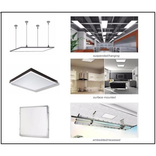 Suspended Ip65 Led Panel Light 24w 60cm Sliver 2400lm For Kitchen / Office
