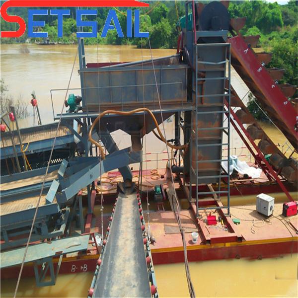 Diesel Engine Power Chain Bucket River Gold Diamond Dredger for Mining Operations