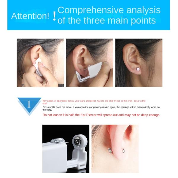 Korean Version Disposable Second-Generation Ear Piercing Device New Cross-Border Children's Beauty Personal Care Tool Metal