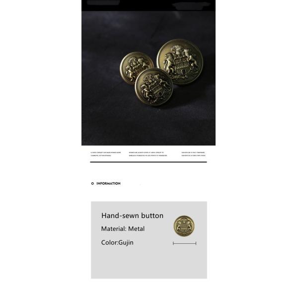 wholesale custom logo zinc alloy buttons metal shank button for coat