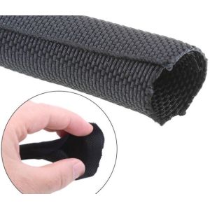 Quality Lightweight 1 Inch Self Wrapping Split Braided Sleeving Flame Retardant for sale
