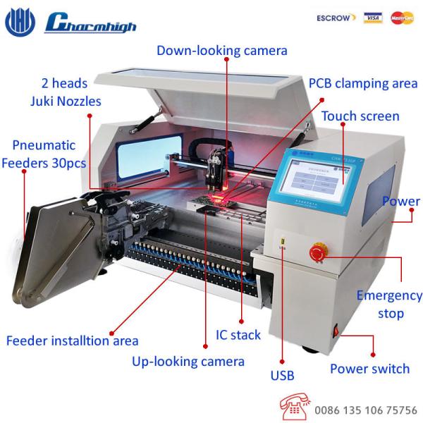 SMT Placement Equipment CHMT530P Table Top Pick and Place Machine 110v / 220v