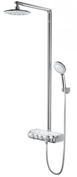 luxury one key open shower sets round top Shower with hand shower water outlet aluminum alloy platform AT-P005