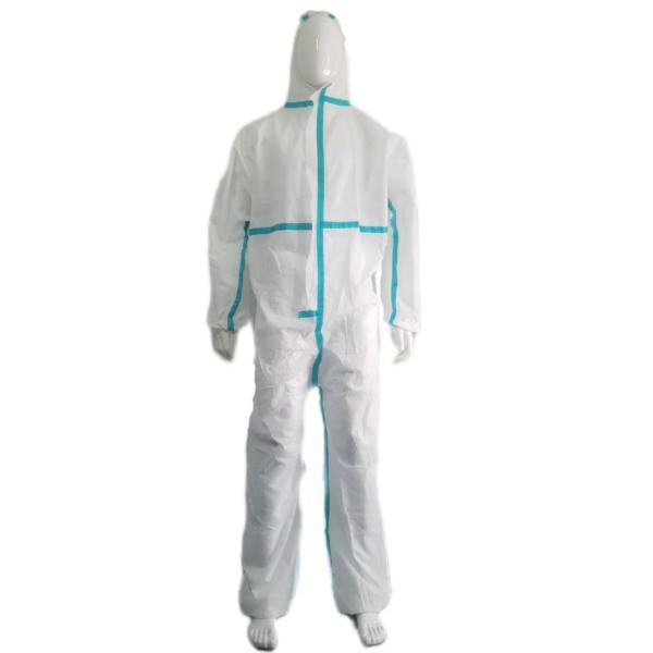 Type5/6 Disposable Protective Isolation SMS Nonwoven Coverall with Heat Taped Seam