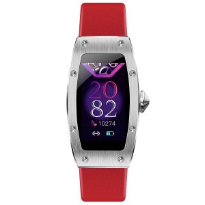 Fashionable Red Strap RTL8762CK Ladies Smart Bracelet IP68 Waterproof