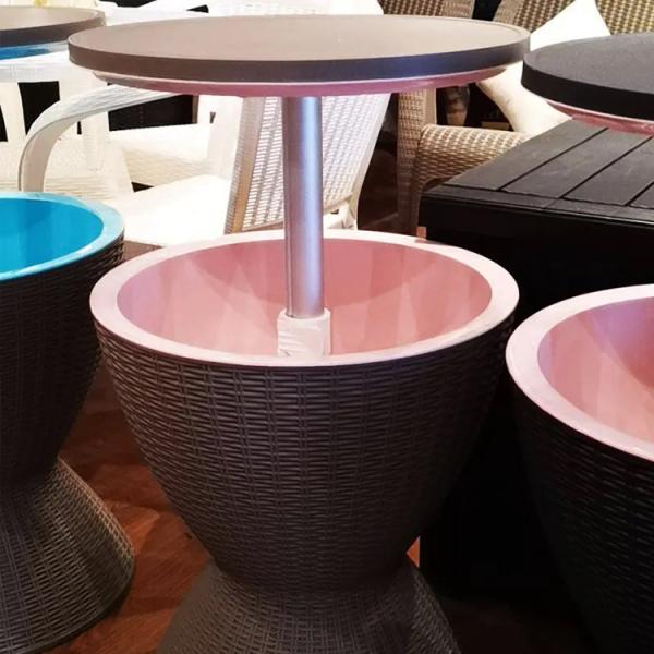 48.5*48.5*57.5cm Custom Logo Ice Cooler Lift Top Coffee Wine Beer Table for Outdoor Camping