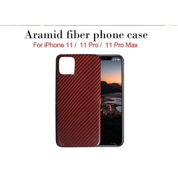 Buy Black And Red Glossy Twill Aramid iPhone 11 Cover Case at wholesale prices