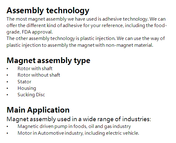High Quality Magnet Assembly&Industrial Magnetic Couplings (NdFeB/Ferrite/Alnico/SmCo)