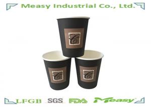 China 8OZ 300CC Takeaway Coffee Cups Full Black Flexo Printed , Insulated Coffee Cups on sale