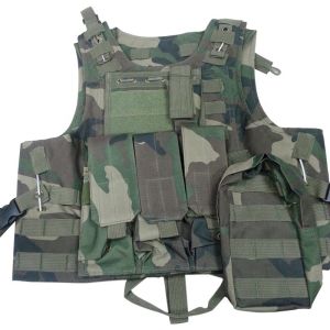 Protective Military Combat Vest With Three / Four Pouches And Chest Protector