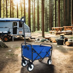 Customized Foldable Wagon Cart Steel Folding Wagon With Practical Hand