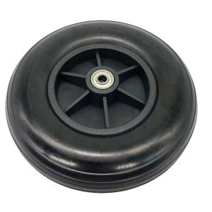 China PU Foam And PP Core Front  Wheelchair Castor Wheel 8inch 200mm Black Grey on sale
