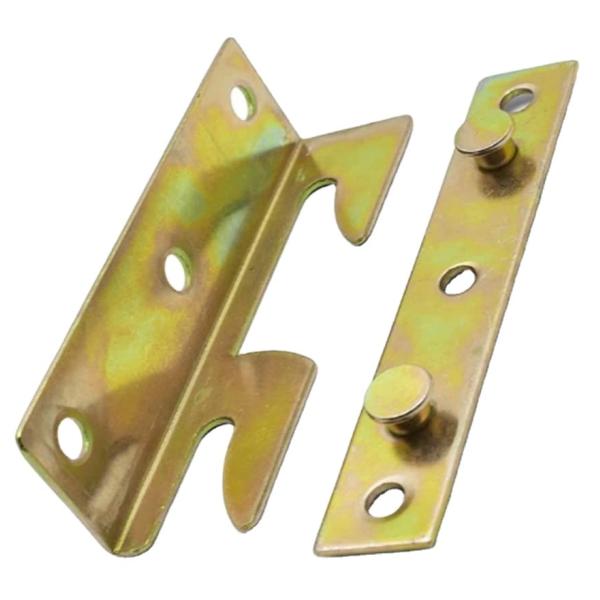 Buy Bed Hinges Bed Rail Brackets 3.1" Double Hooks Heavy Duty Iron Replacement Part for Bed Frames Headboard Footboard with Screws at wholesale prices
