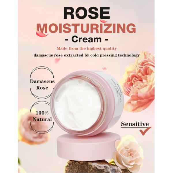 OEM ODM Long Lasting Hydration Damascus Rose Facial Moisturizer for Tightening Improve Roughness Skin Care Face Cream Lotion