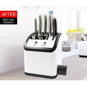New Design Multifunction Uv Sterilizer Knife Block With Sharpener