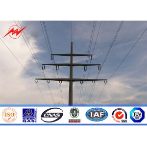 Polygonal 70FT 69kv Metal Steel Utility Poles Galvanized Structure Surface