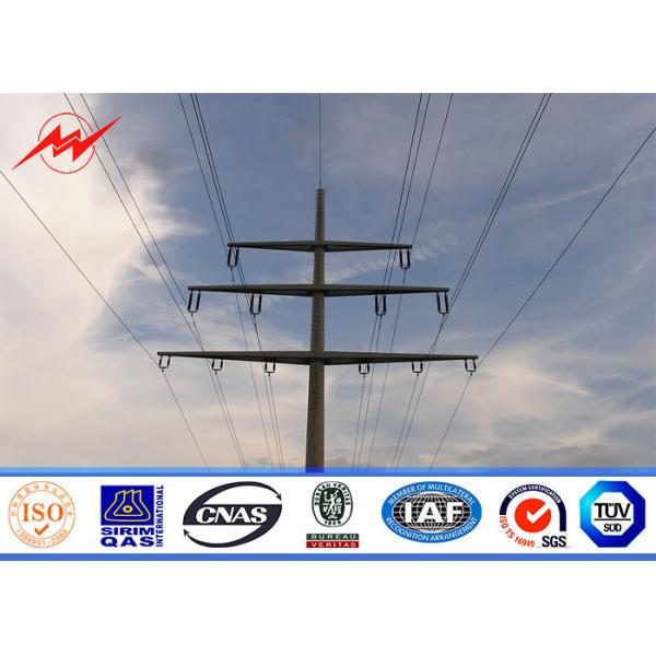 Polygonal 70FT 69kv Metal Steel Utility Poles Galvanized Structure Surface