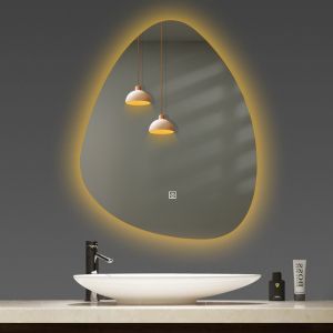 Irregular LED Round Bathroom Mirror 6500K 3200K Luxury Illuminated Bathroom