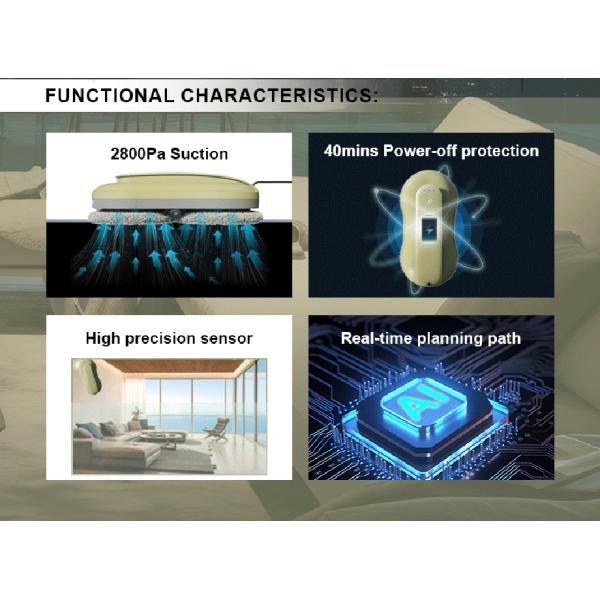 CE RoHS Certified Glass Cleaning Robot for Home One Button Start Charging Time 4 Hours