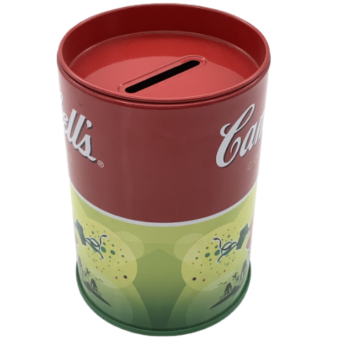 0.35mm Tinplate Custom Tin Cans Kids Tin Money Box Coin Storage