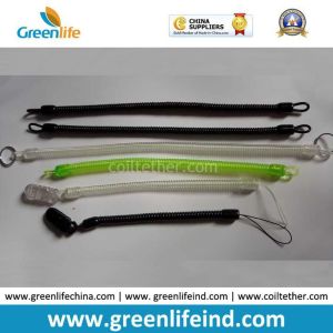 Spiraling Coil Key Chains W/Plastic Snap Clip Hook