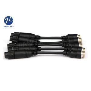 Commercial Black Adapter Waeco 6 pin Connected 4 Pin Screw Connector Backup Camera Cable