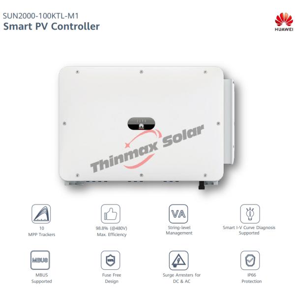 Huawei inverter SUN2000-100KTL-M1 100kw inverter for solar panel system solar energy inverter
