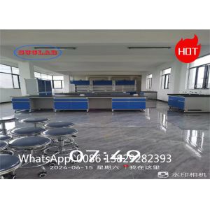 Chemical Resistant Laminate Chemistry Lab Workbench Labortory Furnitures with Fireproof C Frame and Ample Storage