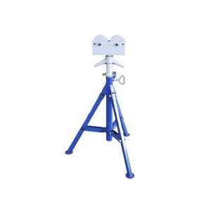 Portable Tripod Pipe Stand with Foldable and Adjustable Roller Head