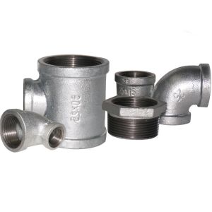 Zinc - Coated Hydraulic Pipe Fittings , Galvanized Cross Pipe Fitting Various