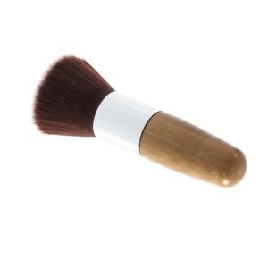 Shorted Flat Top Synthetic Hair Face Buffer Brush With Sliver Bamboo