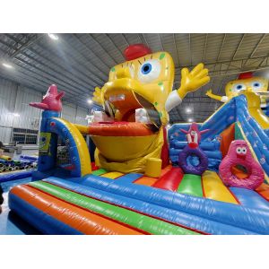 Automatic Move Inflatable Bounce House With Slide SpongeBob SquarePants