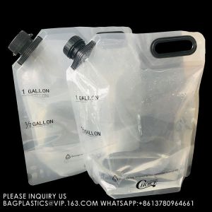 1 Gallon 1/2 Gallon 3 Liter 5 Liter Plastic Stand Up Water Beverage Drink Liquid