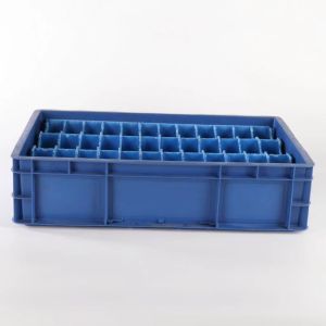 Blue Plastic Divider Boxes Recyclable Plastic Crates With Dividers