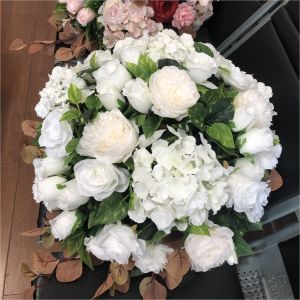 New custom pink artificial flower ball arrangement for wedding decoration