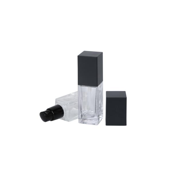 Transparent Square Makeup OD32mm Foundation Glass Bottle 20ml 30ml Cosmetic