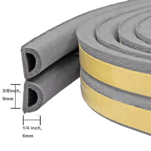 Buy Soundproofing D Type Sponge Rubber Foam Epdm Door Edging Self-adhesive Seal Strip at wholesale prices