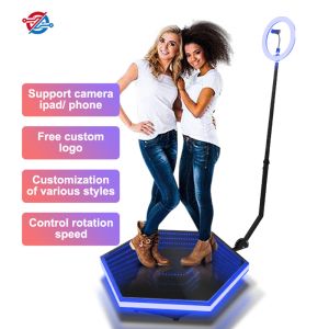 2 Person 360 Photo Booth Rotating Stand Automatic Camera Holders Party And