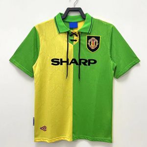 Yellow Green Retro Soccer Jerseys Quick Dry Vintage Football Kits 1992-1993