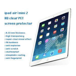 iPad air/mini 2 HD clear PET Screen Protector, 100% Bubble-free,high transparenc