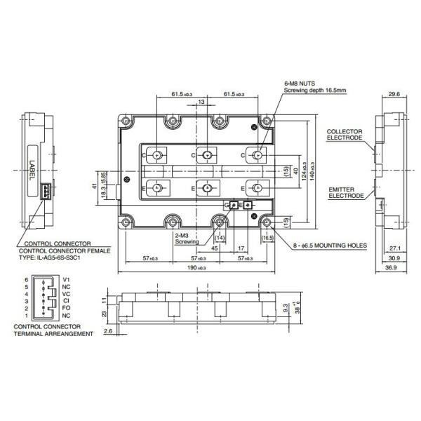 PM1200HCB250-2 High Voltage Intelligent Power Module (1200 Amperes/3300 Volts)