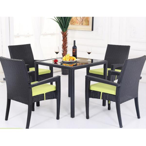 Black Wicker Patio Dining Table Garden Restaurant Dinning Table Set