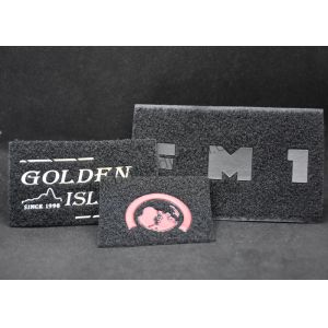 2D 0.5mm Silver Embossed Patches Female Velcro Hard PVC