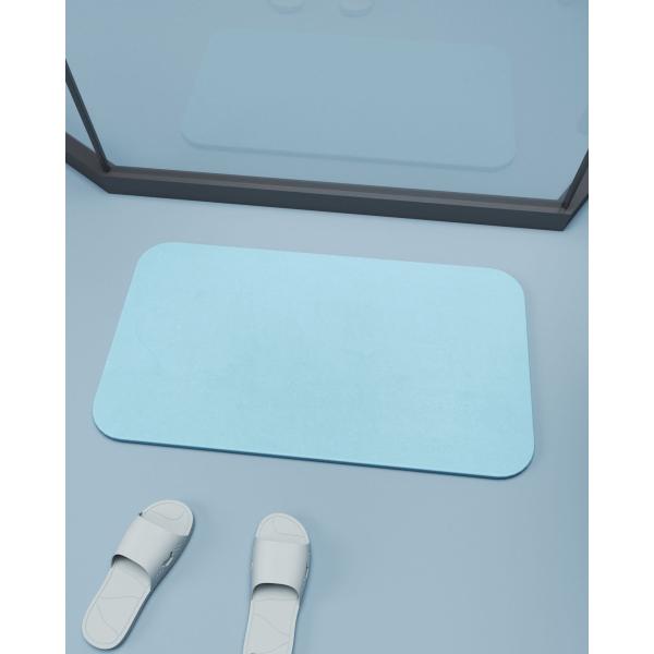 Custom Stone Bath Mat with Water Absorb Function Solid Pattern White/Gray/Pink/Blue