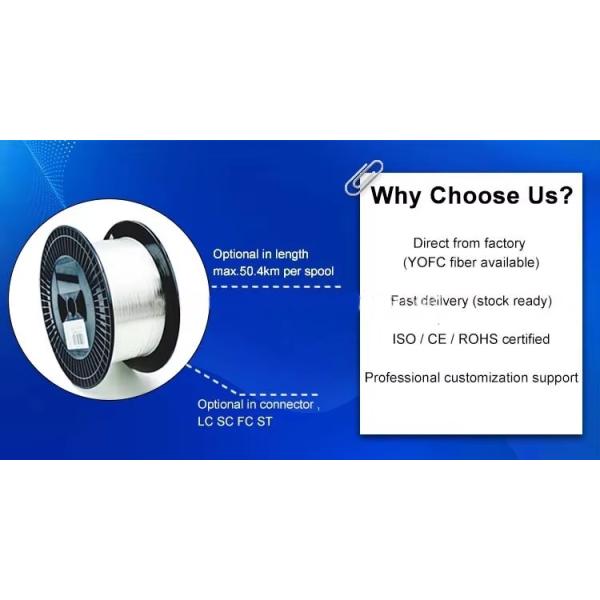 Economical Price FTTH Drone Optical Fiber for Cable Manufacturing G657A2 Single-mode Invisible 0.25mm Bare Optical Fiber