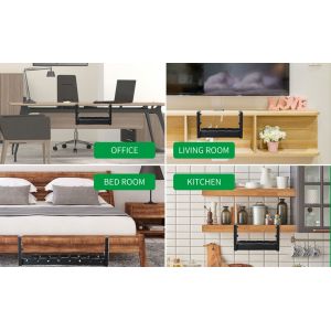 No Drill Steel Desk Cable Tray Retractable Wire Management Rack Metal Wire Cable