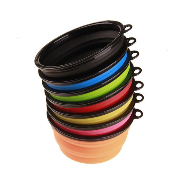 Promotional Colorful Portable Dog Bowl Silicone Folding Bowl Logo Customized